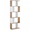 HOMCOM Bibliotheque Geometrique 5 Niveaux Forme S Nature Blanc