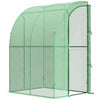 Outsunny 5' X 4' X 7' Serre De Jardin Adossee Serre Adossee Porte Zippee Enroulable Acier Pe Haute Densite Vert