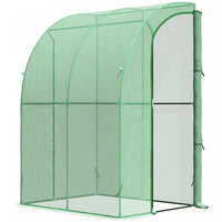 Outsunny 5' X 4' X 7' Serre De Jardin Adossee Serre Adossee Porte Zippee Enroulable Acier Pe Haute D