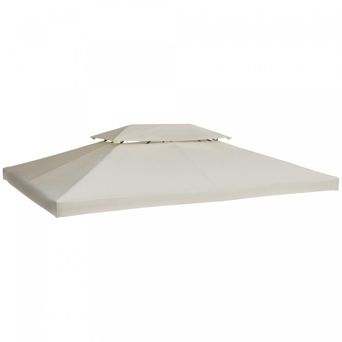 Toile De Toit De Rechange Pour Pavillon Tonnelle Tente 3x4m Creme