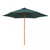 Parasol de terrasse Outsunny O 2,7 m x 2,4 m de haut, parasol de marche avec structure en bois massif, couleur verte.