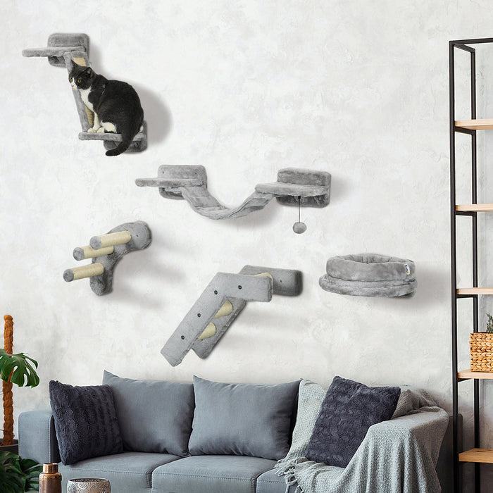 5 Etageres Murales Pour Chat Avec Griffoir Echelle Perchoirs