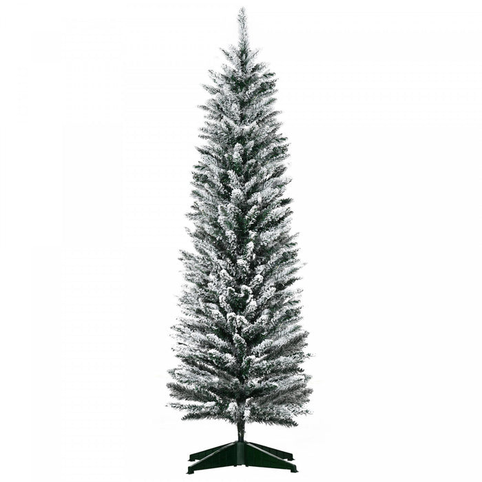 Homcom Sapin De Noel Artificiel Floque De Neige De 5pi Branches Realistes