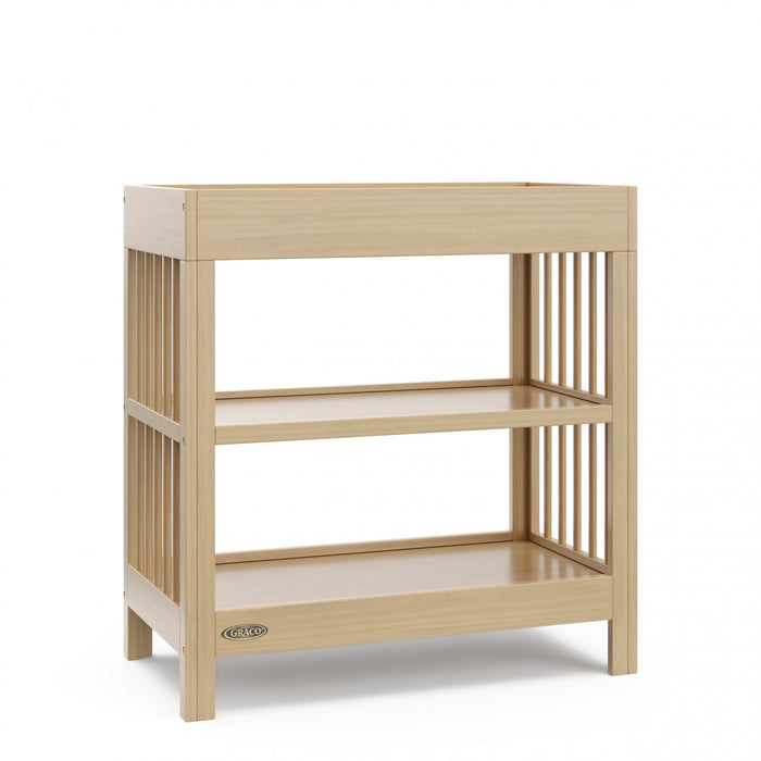 Table a langer Graco Teddi avec matelas a langer resistant a l’eau – Bois flotte