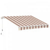 Outsunny 13' X 8' Auvent De Terrasse Retractable Manuel Resistant A L'eau Pare-soleil Exterieur Pont Fenetre Porte Auvent Abri Cadre En Aluminium Rouge