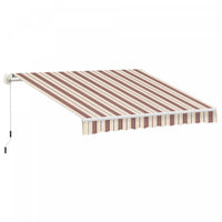 Outsunny 13' X 8' Auvent De Terrasse Retractable Manuel Resistant A L'eau Pare-soleil Exterieur Pont