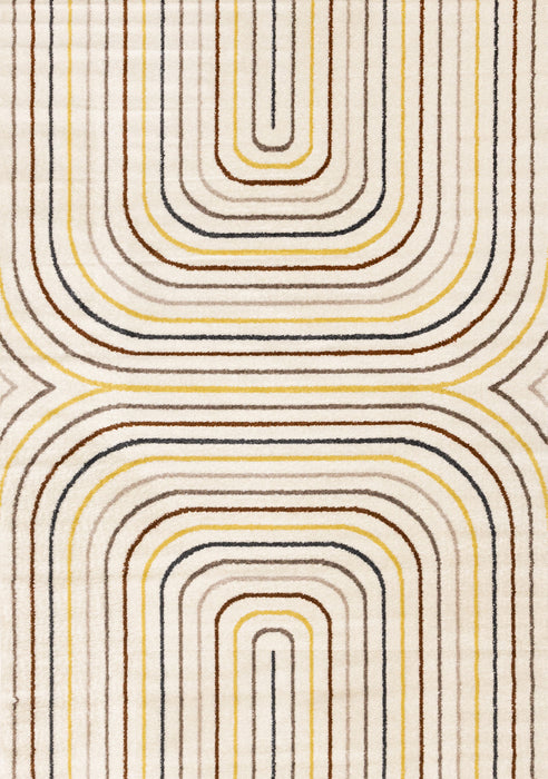 Carpette Marley multicolore à 2 arcs-en-ciel - 5 pi 3 po x 7 pi 7 po