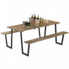 Outsunnyensemble Table Et Banc De Pique-nique D'exterieur De 5,7pi, Marron