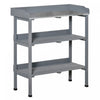 Outsunny Table De Rempotage En Bois Pour Jardin Avec Crochets, Gris