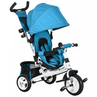 Qaba Tricycle 4 En 1 Pour Tout-petits, Tricycle Pour Enfants Avec Auvent Pliable, Poignee Et Housse