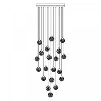  Lustre A 20 lampes A Del Integrees Snowflake, Laiton Satine