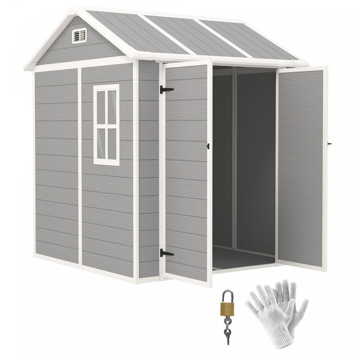 Outsunny Remise De Rangement Exterieure, Remise En Resine Avec Sol, Fenetre