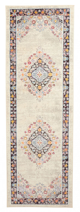 Tapis de Couloir Traditionnel Lea 2'8\" x 8'2\" en Ivoire