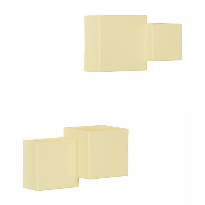 Ensemble 2 jardinières murales Dalya pour l'extérieur - jaune pâle