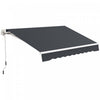 Outsunny Auvent Retractable 10' X 8' Avec Lumieres Led, Uv40+, Gris Fonce