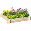 Outsunny 39'' X 39'' Jardin Sureleve Sans Vis, Jardiniere En Bois, Jardin D'herbes Facile A Faire Pour Les Legumes, Les Fleurs Et Les Herbes A L'exterieur, La Pelouse Et Le Patio
