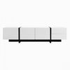 Emily 74.7\" Grand Cabinet TV de Rangement avec Portes et Tiroirs, Noir
