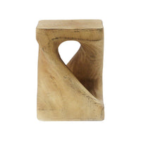 Table d'appoint moderne sablier torsade Miro 16 pouces MGO, table laterale interieure imitation bois, naturel