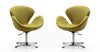 Fauteuil lounge pivotant moderne Raspberry en tissu vert - Lot de 2