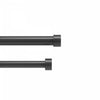  Tringle à rideaux extensible double Cappa de Umbra noir brossé de 1 po - 120 po à 180 po
