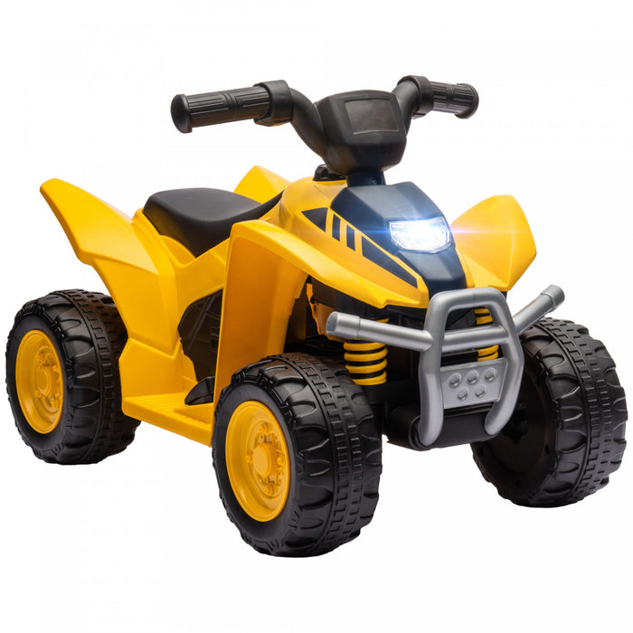 Qabaquad Cat Sous Licence Pour Enfants, Voiture Electrique 6 V Pour Enfants Alimentee Par Batterie Avec Klaxon, Phares Led, Demarrage A Un Bouton, Pour 18 A 36 Mois, Jaune