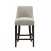 Tabouret de comptoir moderne en bois et chenille Beever, coloris taupe