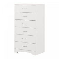  Step One Commode 6 Tiroirs - Blanc Solide