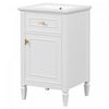 Jocelyn Meuble-lavabo de 20\" avec vasque en ceramique et structure en bois caoutchouc massif, Noir