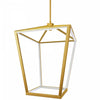 Luminaire suspendu Cage de Dainolite blanc qui diffuse la lumière, avec fini laiton vieilli et ampoule à DEL de 64 W