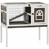 Clapier a lapin interieur sureleve avec enclos