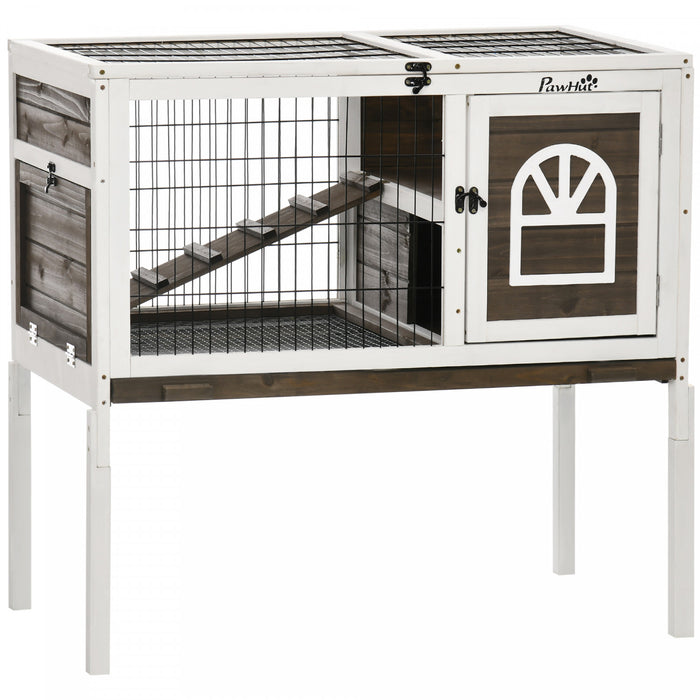 Clapier a lapin interieur sureleve avec enclos