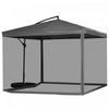 Outsunny Parasol Deporte Parasol De Jardin Avec Filet, Gris Fonce