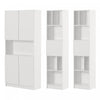 Liora Ensemble Bibliotheque Et 2 Bibliotheques Etroites 5 Tablettes - Blanc Solide