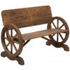 Banc En Bois De Chariot A Roue Outsunny Dessine De Maniere Rustique, Chaise De Jardin 2 Places