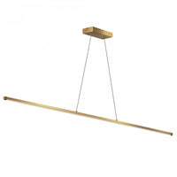 Luminaire suspendu horizontal Array de Dainolite de 48 po en acrylique blanc qui diffuse la lumière, avec fini laiton vieilli et ampoule à DEL de 30 W
