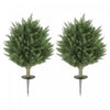 HOMCOM Cypres artificiels 24\" avec piquet, lot de 2, vert