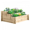 Outsunny - Lit De Jardin Sureleve En Bois A 3 Niveaux, Bac De Plantation Sureleve, Bac A Legumes Et A Fleurs Pour L'exterieur, Naturel.
