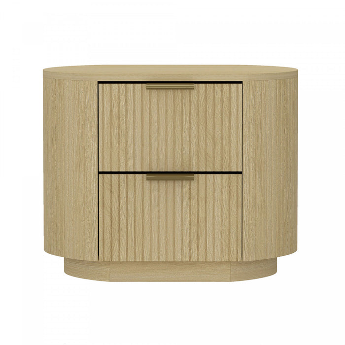 Table de nuit moderne Olivia 27\" en chene naturel (2 tiroirs)