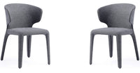 Ensemble 2 chaises de salle à manger modernes Conrad de Manhattan Comfort en tweed tissé - gris