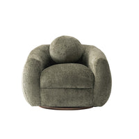  Fauteuil lounge Tribeca style mid-century en chenille vert olive