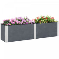 Outsunny 6.6' X 1.6' X 1.8' Lit De Jardin Sureleve Avec Fond Ouvert Gris