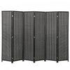 HOMCOM Paravent 6 Panneaux avec Bambou Tresse, Cloison Pliable, noir
