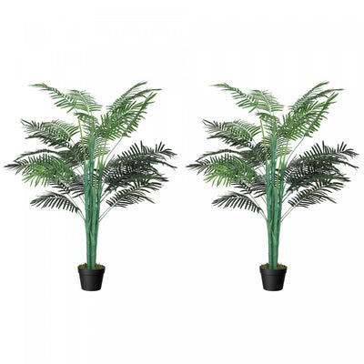 Outsunny 5FT Artificial Tropical Palm Tree Faux Plant with Lifelike Leaves