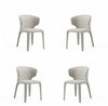 Chaise de salle a manger Conrad style milieu du siecle moderne, rembourree, coloris ble – Lot de 4