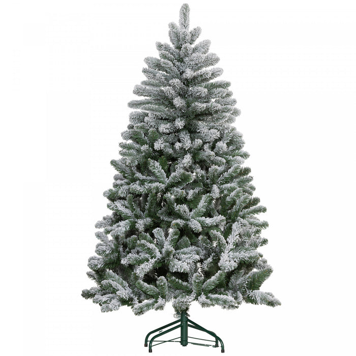 Homcom Arbre De Noel Artificiel Floque De 5 Pieds Avec Pied En Metal