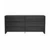 Commode moderne Linda 72\" en gris charbon (6 tiroirs)