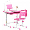 Qaba Ensemble Bureau Et Chaise Pour Enfant Bureau D'ecriture Reglable, Rose