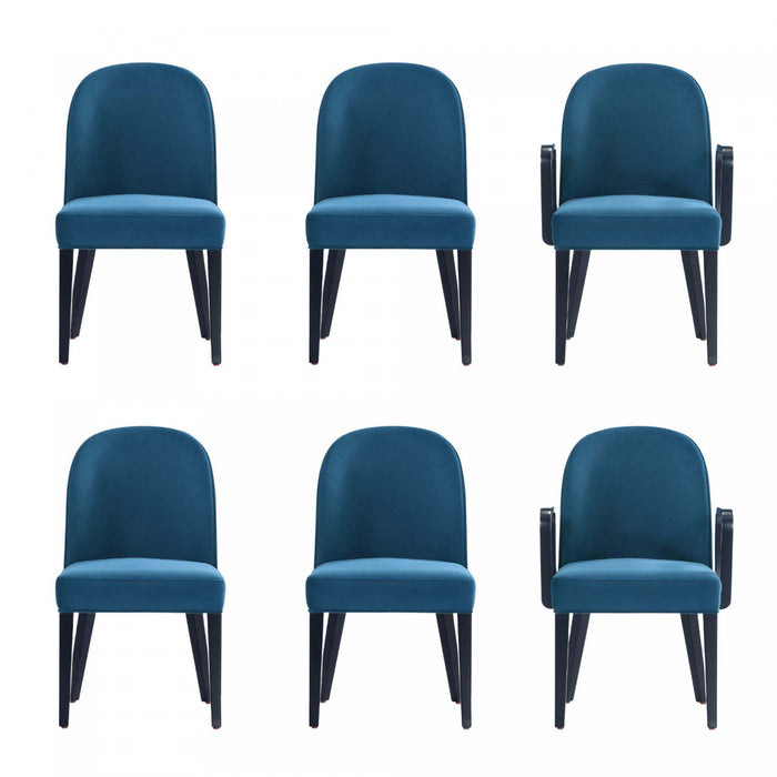 Ensemble de 6 chaises de salle a manger Hillman Modern en bleu