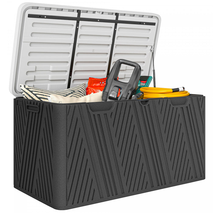 Outsunny Boite De Rangement Exterieure De 100 Gal, Etanche Et Verrouillable
