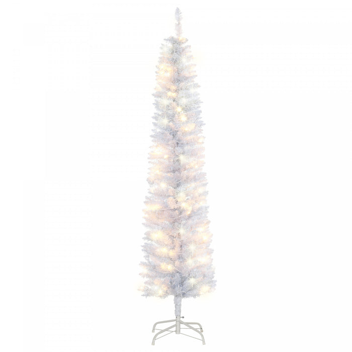 Homcom Arbre De Noel Artificiel Pre-illumine De 6 Pi Avec 100 Led